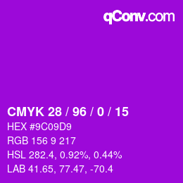 Color code: CMYK 28 / 96 / 0 / 15 | qconv.com