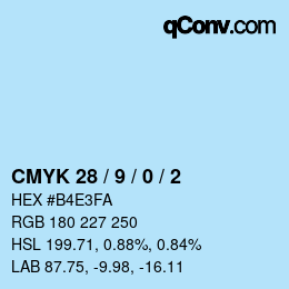 Color code: CMYK 28 / 9 / 0 / 2 | qconv.com