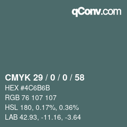 颜色代码: CMYK 29 / 0 / 0 / 58 | qconv.com