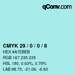 Color code: CMYK 29 / 0 / 0 / 8 | qconv.com
