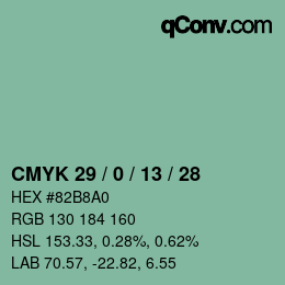 Código de color: CMYK 29 / 0 / 13 / 28 | qconv.com
