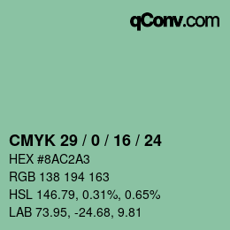 Color code: CMYK 29 / 0 / 16 / 24 | qconv.com