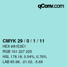 Color code: CMYK 29 / 0 / 1 / 11 | qconv.com