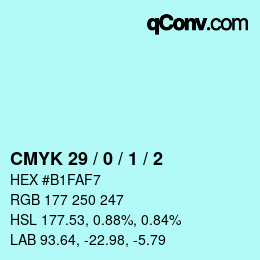 颜色代码: CMYK 29 / 0 / 1 / 2 | qconv.com