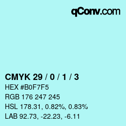 カラーコード: CMYK 29 / 0 / 1 / 3 | qconv.com