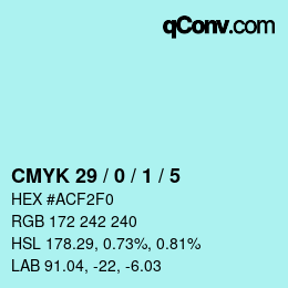 カラーコード: CMYK 29 / 0 / 1 / 5 | qconv.com