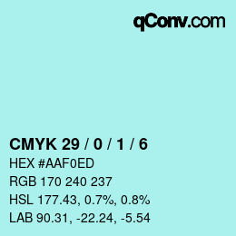 カラーコード: CMYK 29 / 0 / 1 / 6 | qconv.com