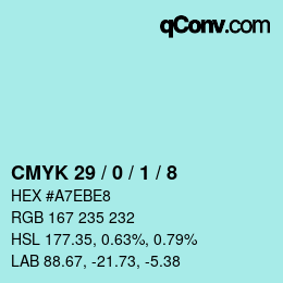 Color code: CMYK 29 / 0 / 1 / 8 | qconv.com