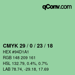 Código de color: CMYK 29 / 0 / 23 / 18 | qconv.com