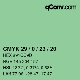 Color code: CMYK 29 / 0 / 23 / 20 | qconv.com