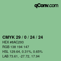 Color code: CMYK 29 / 0 / 24 / 24 | qconv.com