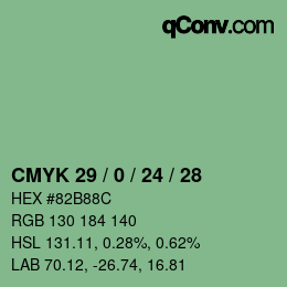 Color code: CMYK 29 / 0 / 24 / 28 | qconv.com