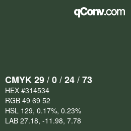 Color code: CMYK 29 / 0 / 24 / 73 | qconv.com