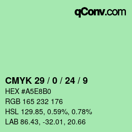 Color code: CMYK 29 / 0 / 24 / 9 | qconv.com