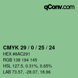 カラーコード: CMYK 29 / 0 / 25 / 24 | qconv.com