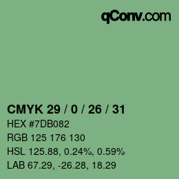 Color code: CMYK 29 / 0 / 26 / 31 | qconv.com