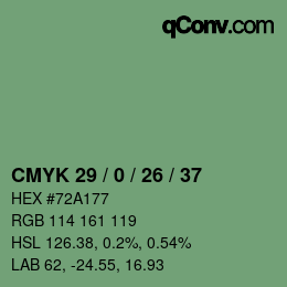 Color code: CMYK 29 / 0 / 26 / 37 | qconv.com