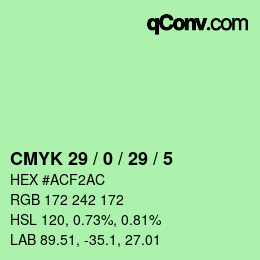 Color code: CMYK 29 / 0 / 29 / 5 | qconv.com