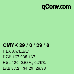 カラーコード: CMYK 29 / 0 / 29 / 8 | qconv.com