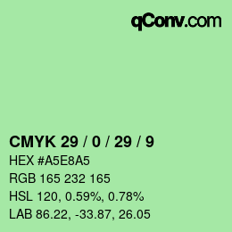 カラーコード: CMYK 29 / 0 / 29 / 9 | qconv.com