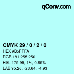 Farbcode: CMYK 29 / 0 / 2 / 0 | qconv.com