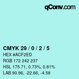 カラーコード: CMYK 29 / 0 / 2 / 5 | qconv.com