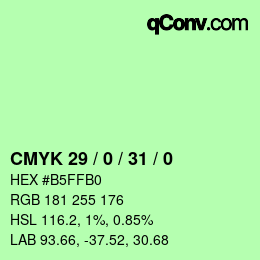 Color code: CMYK 29 / 0 / 31 / 0 | qconv.com