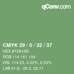 Color code: CMYK 29 / 0 / 32 / 37 | qconv.com