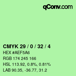 Color code: CMYK 29 / 0 / 32 / 4 | qconv.com