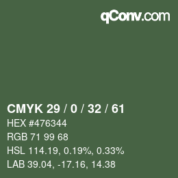 颜色代码: CMYK 29 / 0 / 32 / 61 | qconv.com