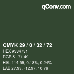 Color code: CMYK 29 / 0 / 32 / 72 | qconv.com