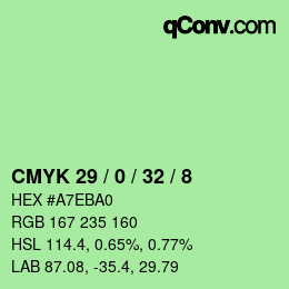 Color code: CMYK 29 / 0 / 32 / 8 | qconv.com