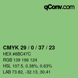 Color code: CMYK 29 / 0 / 37 / 23 | qconv.com