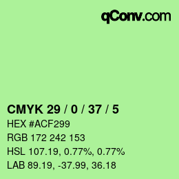 Color code: CMYK 29 / 0 / 37 / 5 | qconv.com