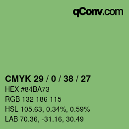 颜色代码: CMYK 29 / 0 / 38 / 27 | qconv.com