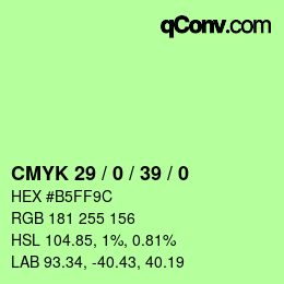 Color code: CMYK 29 / 0 / 39 / 0 | qconv.com