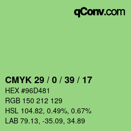 Color code: CMYK 29 / 0 / 39 / 17 | qconv.com