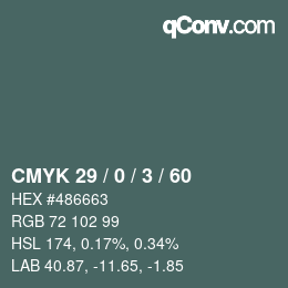 Color code: CMYK 29 / 0 / 3 / 60 | qconv.com