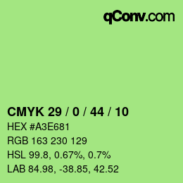 Código de color: CMYK 29 / 0 / 44 / 10 | qconv.com