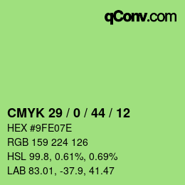 Color code: CMYK 29 / 0 / 44 / 12 | qconv.com