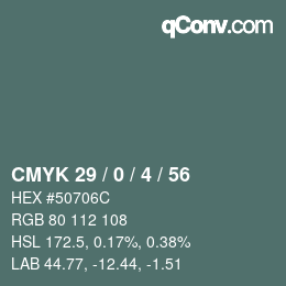 Código de color: CMYK 29 / 0 / 4 / 56 | qconv.com