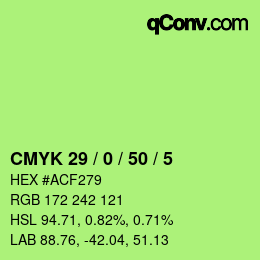 Color code: CMYK 29 / 0 / 50 / 5 | qconv.com