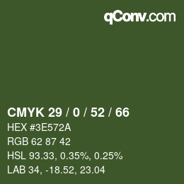 颜色代码: CMYK 29 / 0 / 52 / 66 | qconv.com