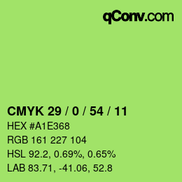 Código de color: CMYK 29 / 0 / 54 / 11 | qconv.com