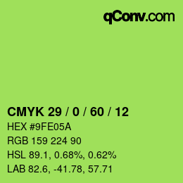 颜色代码: CMYK 29 / 0 / 60 / 12 | qconv.com