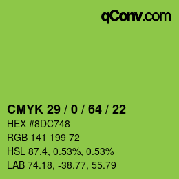 颜色代码: CMYK 29 / 0 / 64 / 22 | qconv.com
