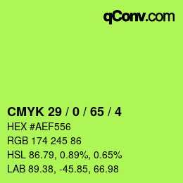 カラーコード: CMYK 29 / 0 / 65 / 4 | qconv.com