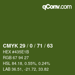 Código de color: CMYK 29 / 0 / 71 / 63 | qconv.com