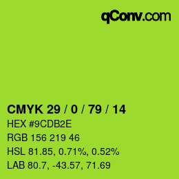 Código de color: CMYK 29 / 0 / 79 / 14 | qconv.com