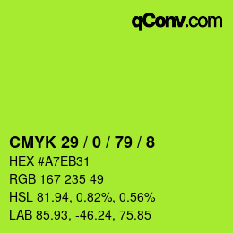 Color code: CMYK 29 / 0 / 79 / 8 | qconv.com